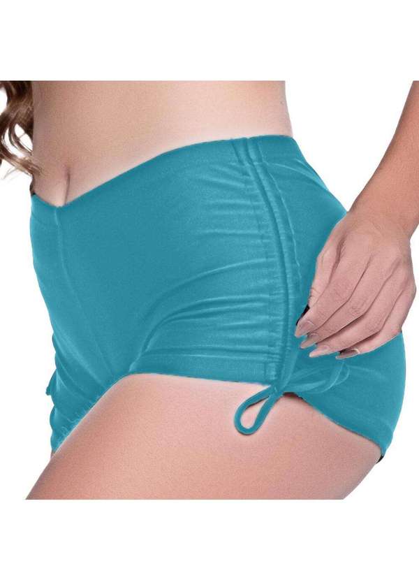 Hype Modas - Short Saída de Praia com Rolotê Ajustes Laterais Lançamento Short Verde Água 3