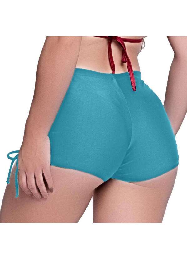 Hype Modas - Short Saída de Praia com Rolotê Ajustes Laterais Lançamento Short Verde Água 4