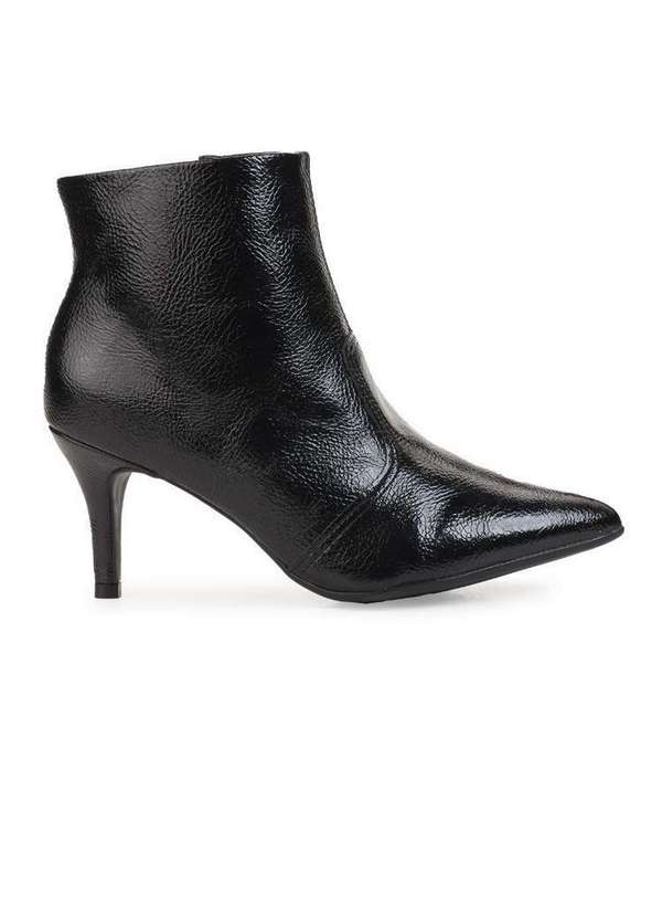 Bebecê - Ankle Boot Bebecê Salto Fino Bico Fino Preto