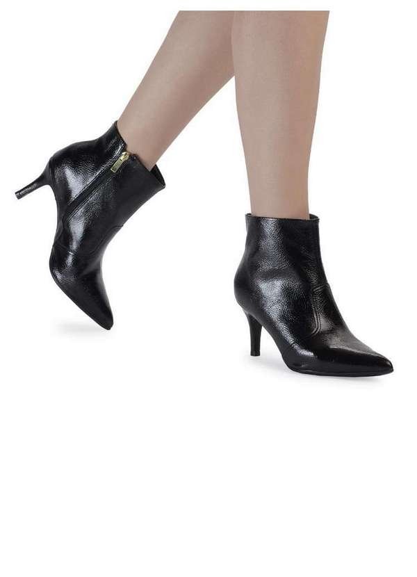 Bebecê - Ankle Boot Bebecê Salto Fino Bico Fino Preto 2