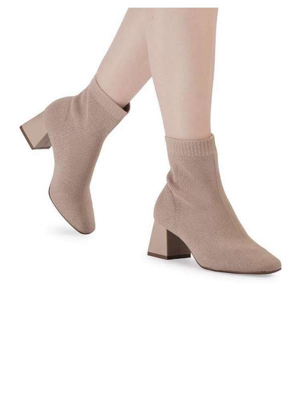 Bebecê - Bota Bebecê Knit Block Nude 2