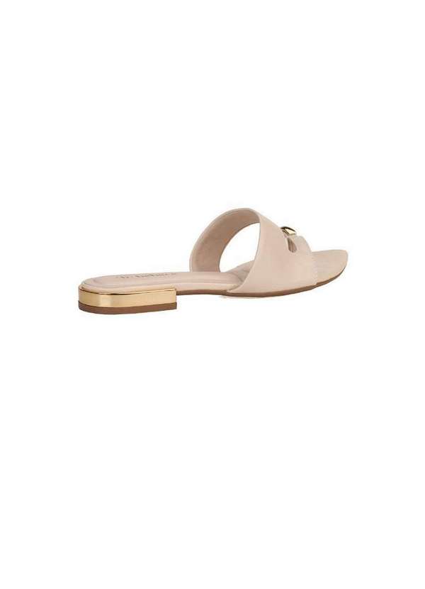 Bebecê - Rasteira Bebecê Bico Fino Salto Dourado Enfeite Anel Creme 4