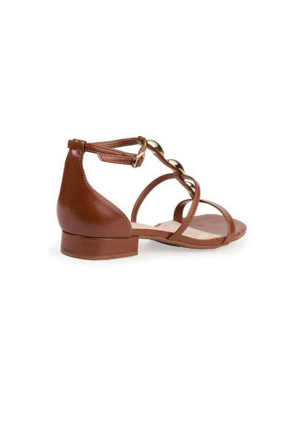 Bebecê - Sandália Rasteira Bebecê com Correntes Marrom 4