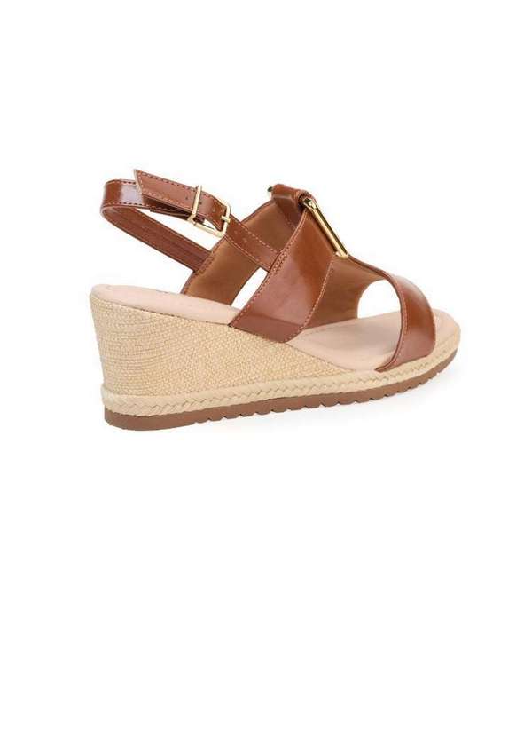 Bebecê - Anabela Bebecê com Tira Central e Fivela Marrom 4