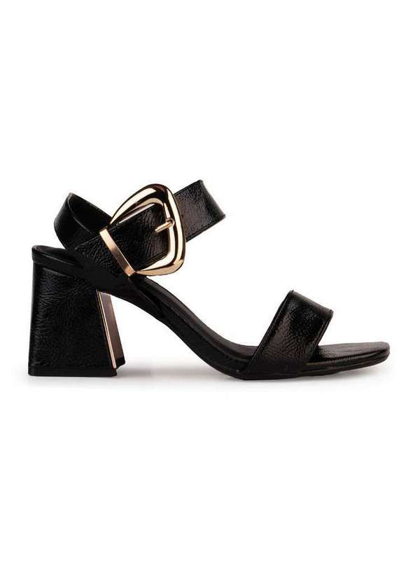 Bebecê - Sandália Bebecê Salto Médio Bloco com Fivela Preto