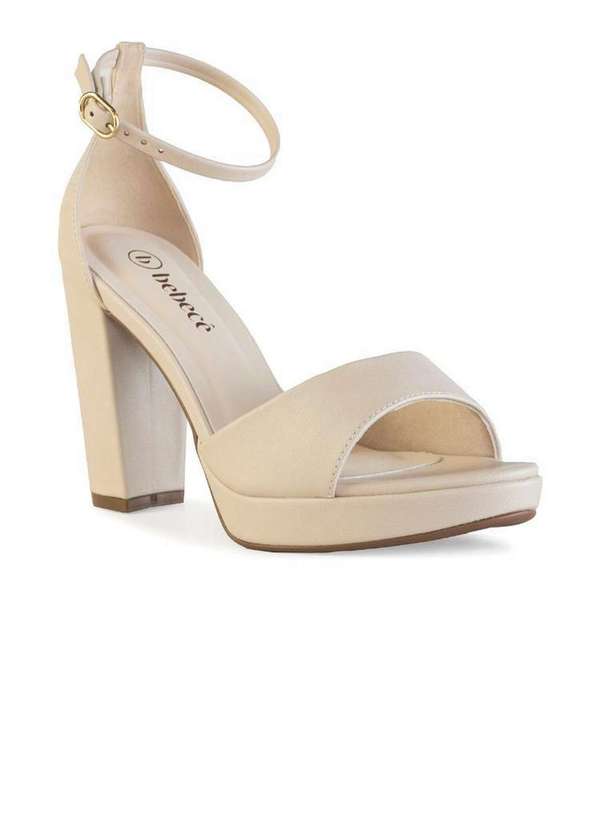 Bebecê - Sandália Meia Pata Bebecê Clássica Salto Alto com Fivela Creme 3