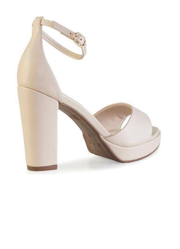 Bebecê - Sandália Meia Pata Bebecê Clássica Salto Alto com Fivela Creme 4