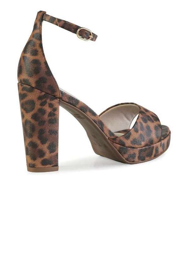 Bebecê - Sandália Meia Pata Bebecê Clássica Salto Alto com Fivela Onça