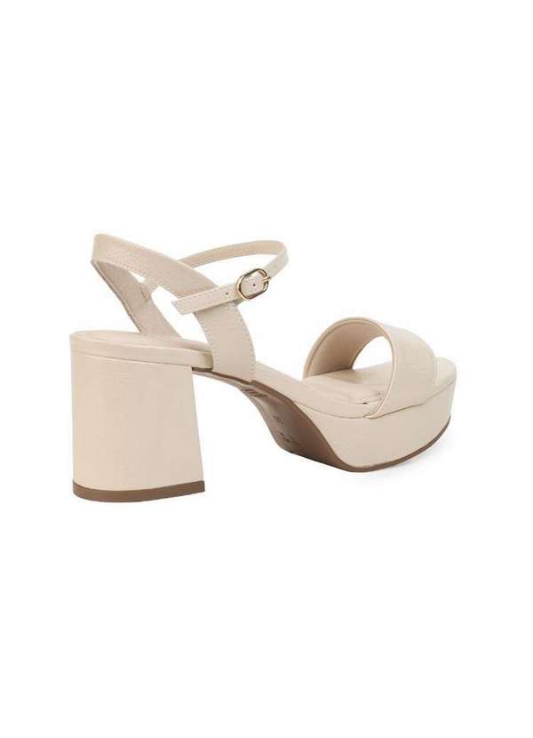 Bebecê - Sandália Meia Pata Bebecê Salto Médio Bloco com Fivela Aveia 4