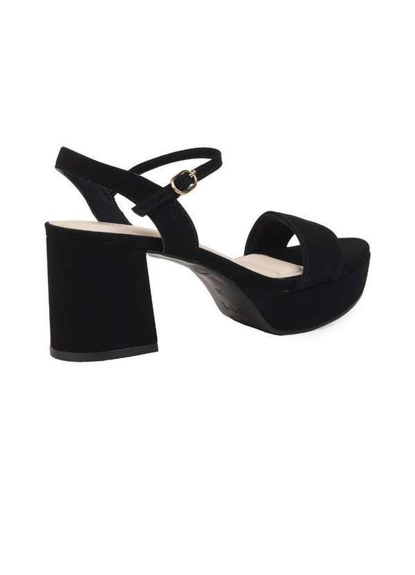 Bebecê - Sandália Meia Pata Bebecê Salto Médio Bloco com Fivela Preto 4