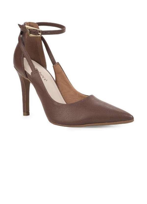 Bebecê - Scarpin Bebecê Elegante Moderno com Fivela Marrom 3