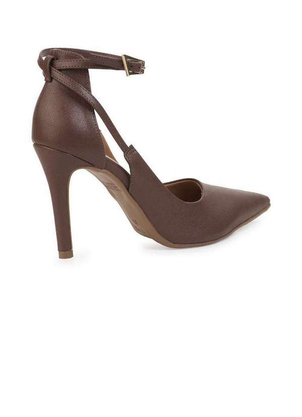 Bebecê - Scarpin Bebecê Elegante Moderno com Fivela Marrom 4