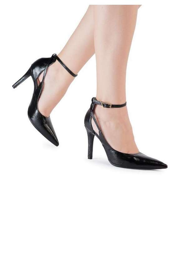 Bebecê - Scarpin Bebecê Elegante Moderno com Fivela Preto 3