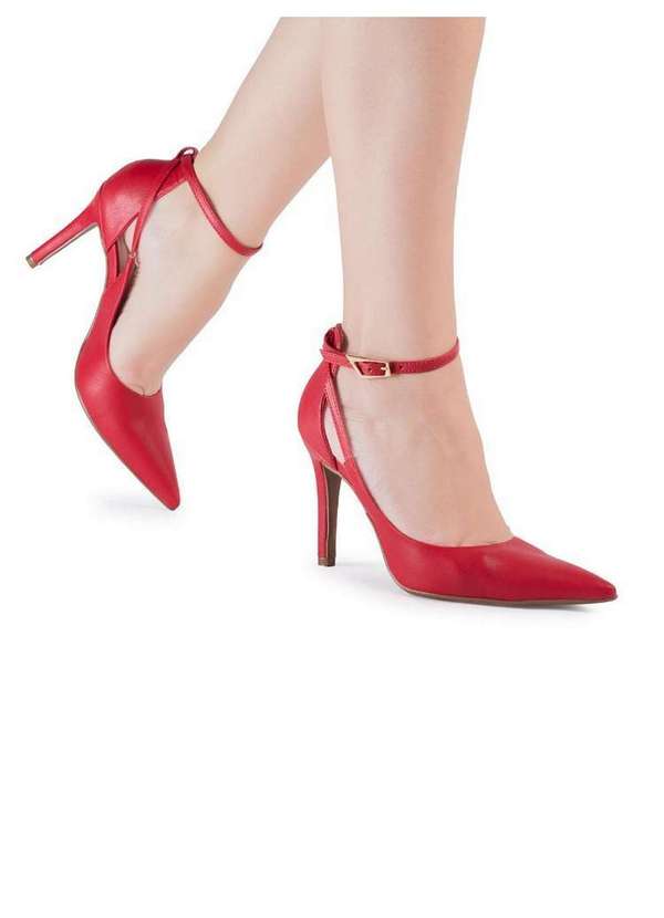 Bebecê - Scarpin Bebecê Elegante Moderno com Fivela Vermelho 2