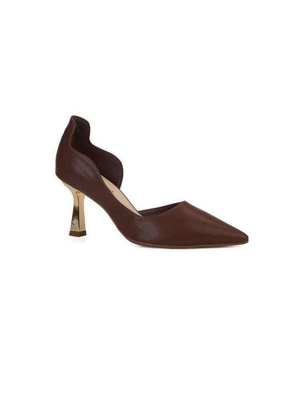 Bebecê - Scarpin Bebecê Lateral Aberta Salto Taça Marrom 3