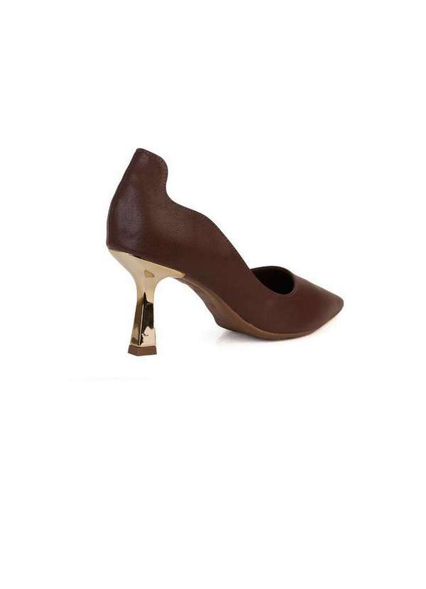 Bebecê - Scarpin Bebecê Lateral Aberta Salto Taça Marrom 4