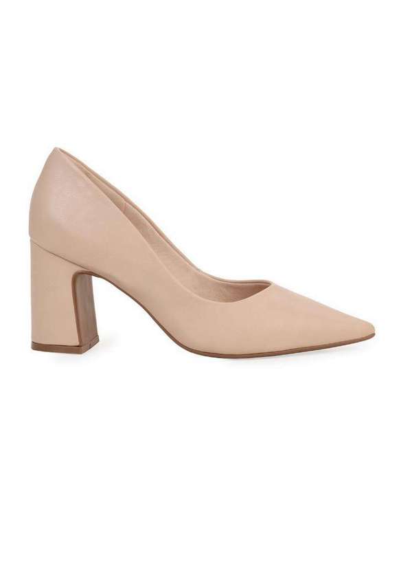 Bebecê - Scarpin Bebecê Salto Bloco Classico Nude