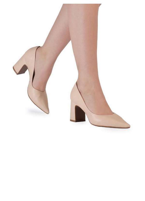 Bebecê - Scarpin Bebecê Salto Bloco Classico Nude 2