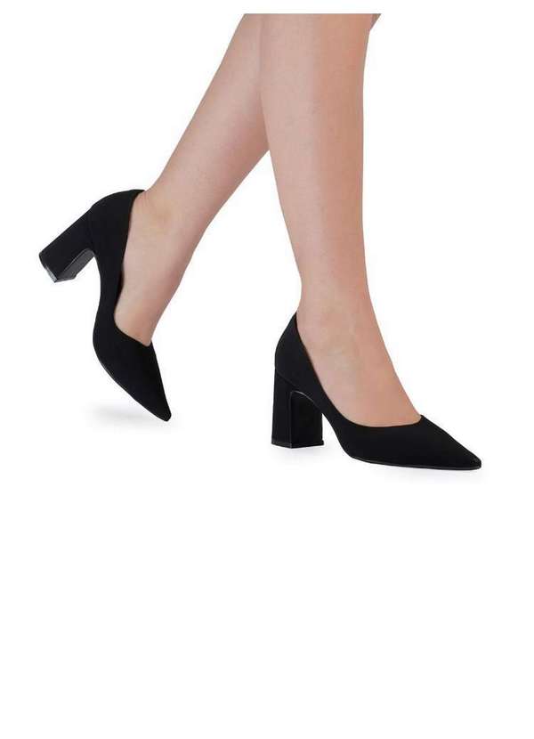 Bebecê - Scarpin Bebecê Salto Bloco Classico Preto 2