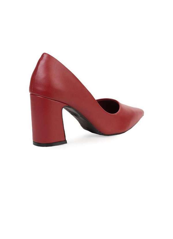 Bebecê - Scarpin Bebecê Salto Bloco Classico Vermelho 4