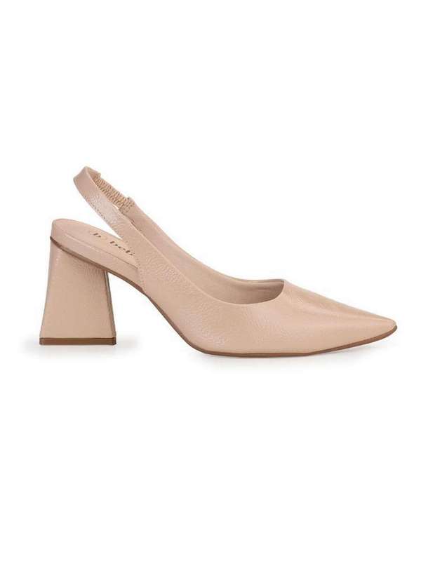 Bebecê - Scarpin Clássico Slingback Bebecê Salto Bloco Nude