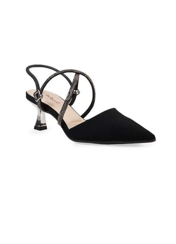 Bebecê - Scarpin Mule Bebecê Salto Taça com Tiras Brilhantes Preto 3