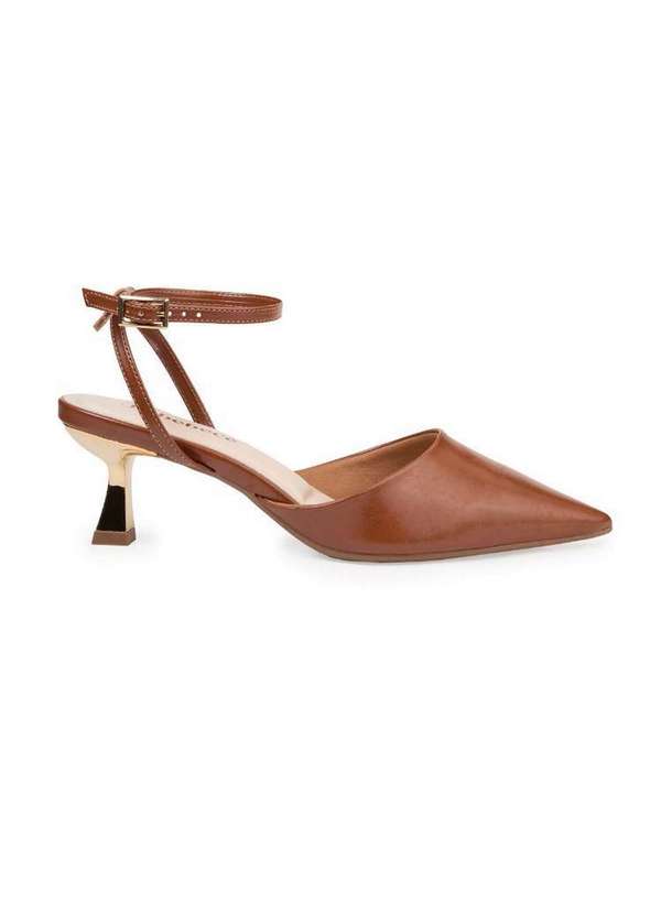 Bebecê - Scarpin Slingback Salto Médio Bebecê Marrom