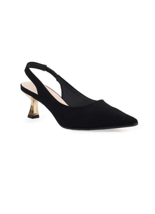 Bebecê - Slingback Bebecê Bico Fino com Salto Taça Preto 3