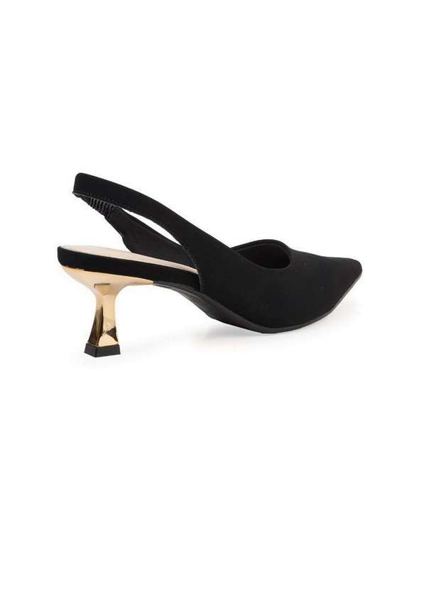 Bebecê - Slingback Bebecê Bico Fino com Salto Taça Preto 4