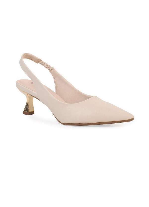 Bebecê - Slingback Bebecê Bico Fino com Salto Taça Aveia 3