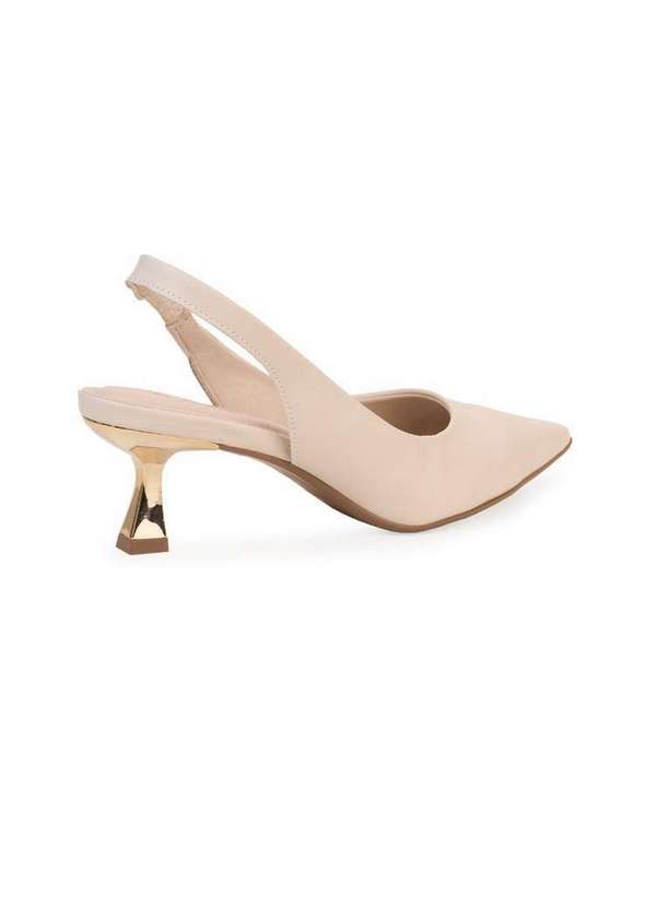 Bebecê - Slingback Bebecê Bico Fino com Salto Taça Aveia 4