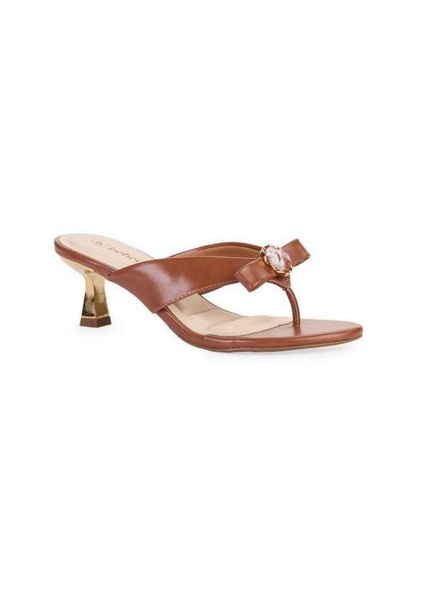 Bebecê - Tamanco Bebecê Salto Taça com Top e Pedraria Marrom 3