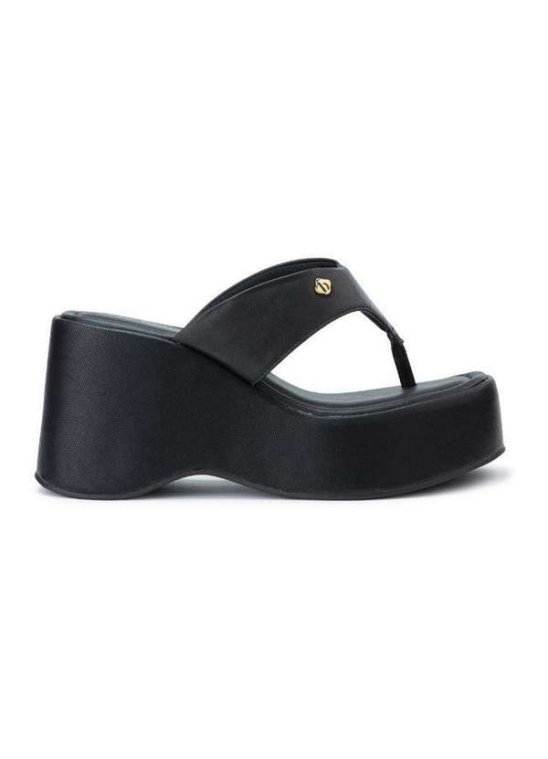 Bebecê - Tamanco Flatform Bebecê Comfy Detalhe Preto