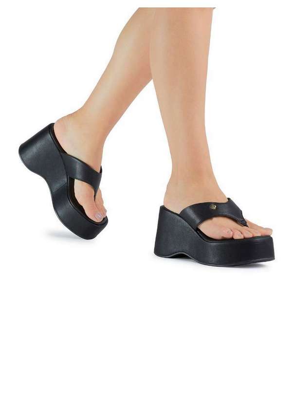 Bebecê - Tamanco Flatform Bebecê Comfy Detalhe Preto 2