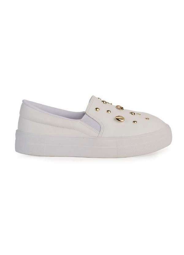 Bebecê - Tênis Bebecê Slip On Enfeites Mermaidcore Branco