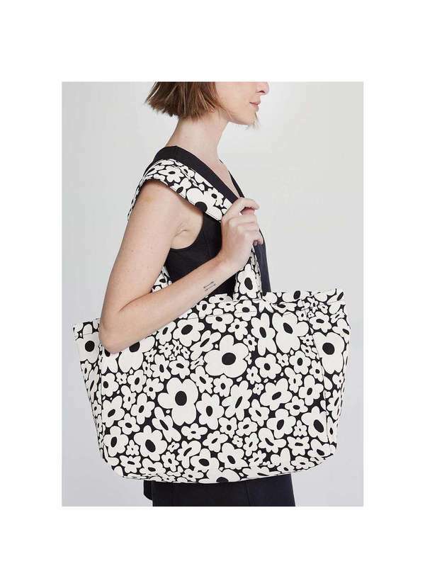 Hering - Bolsa Sacola Feminina em Sarja Off-White