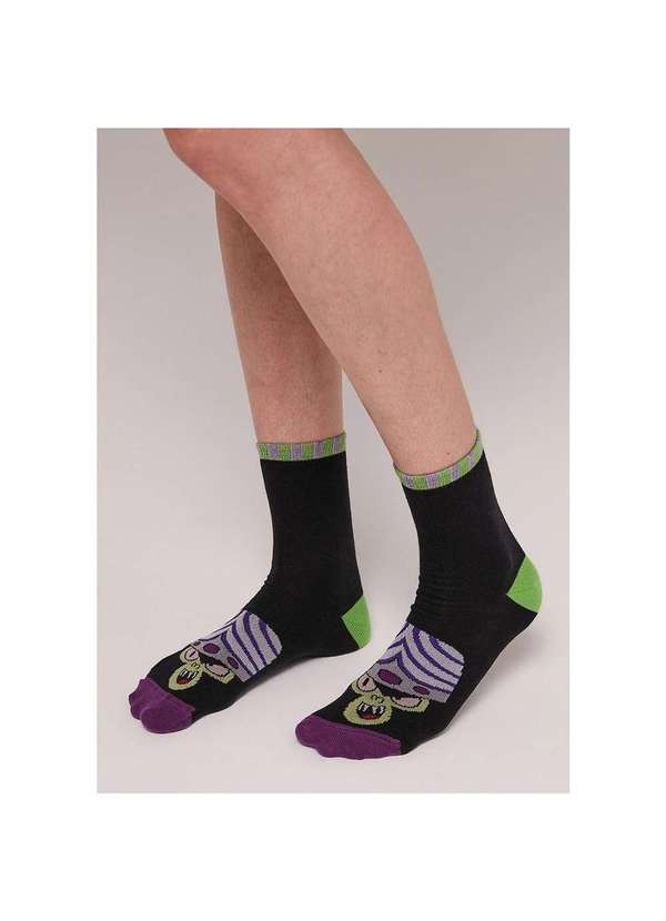 Hering - Meia Cano Alto Unissex Warner Preto