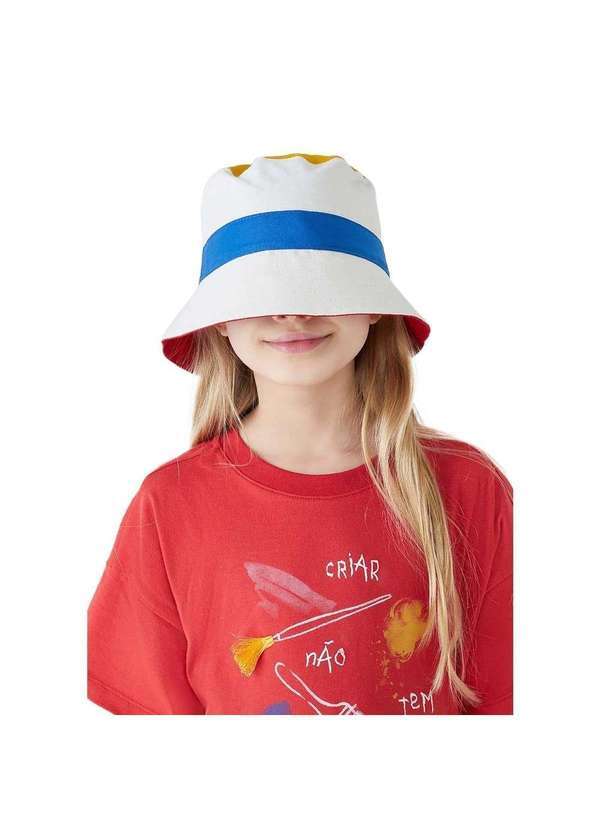 Hering - Chapéu Bucket Hat Infantil Unissex Colorblock Off-White