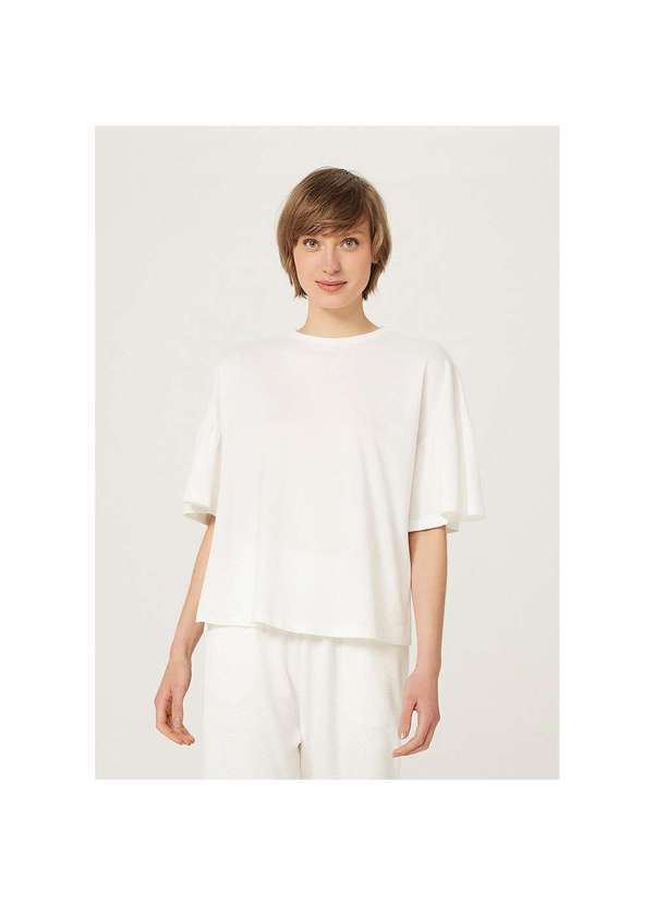 Hering - Blusa Básica Feminina em Algodão Supima e Manga Flare Cinza