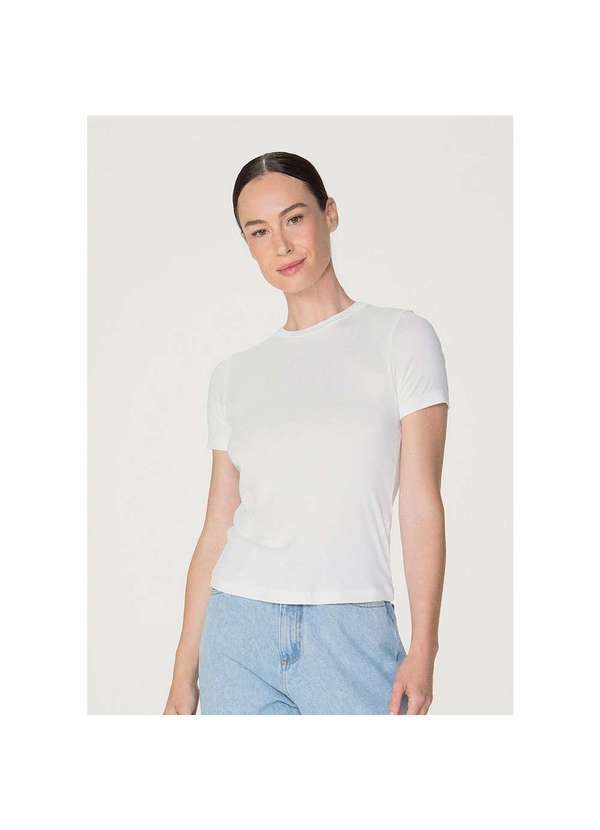 Hering - Blusa Básica Feminina em Malha de Modal e Elastano Off-White