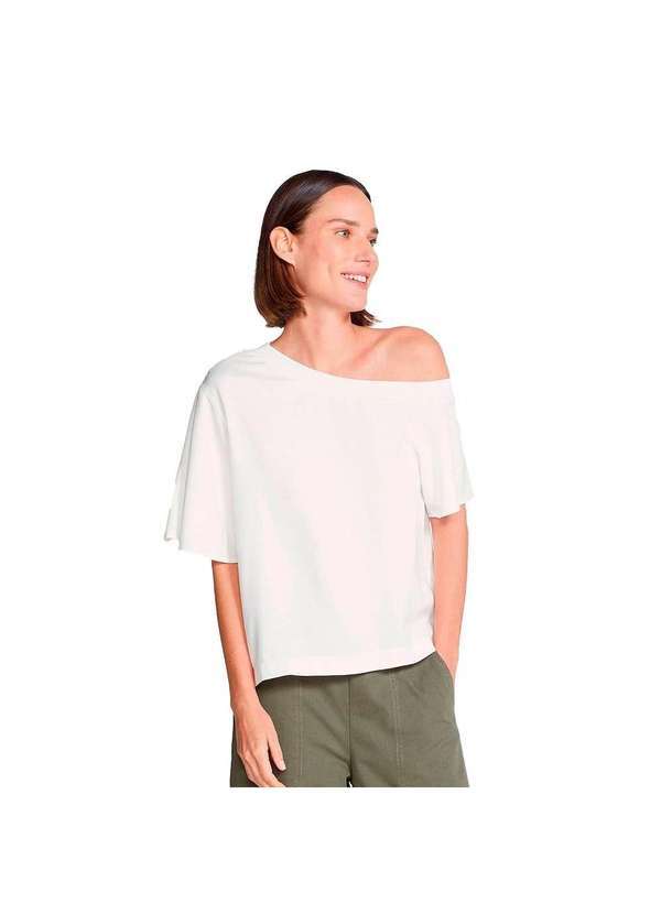 Hering - Blusa Feminina com Decote Assimétrico Off-White