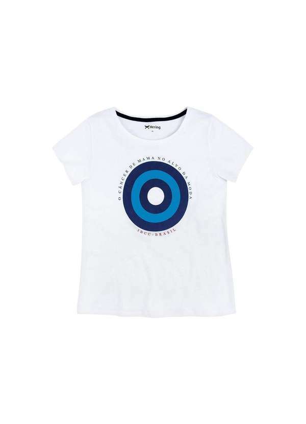 Hering - Blusa Feminina Manga Curta Câncer de Mama Off-White 2