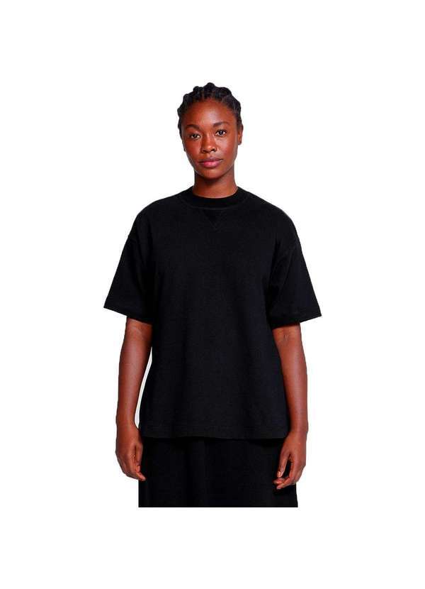 Hering - Blusa Feminina Oversized com Fendas Básicos do Brasil Preto