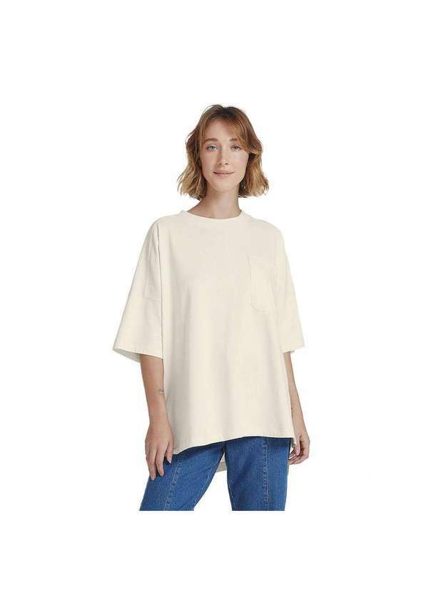 Hering - Blusa Feminina Oversized em Malha Off-White