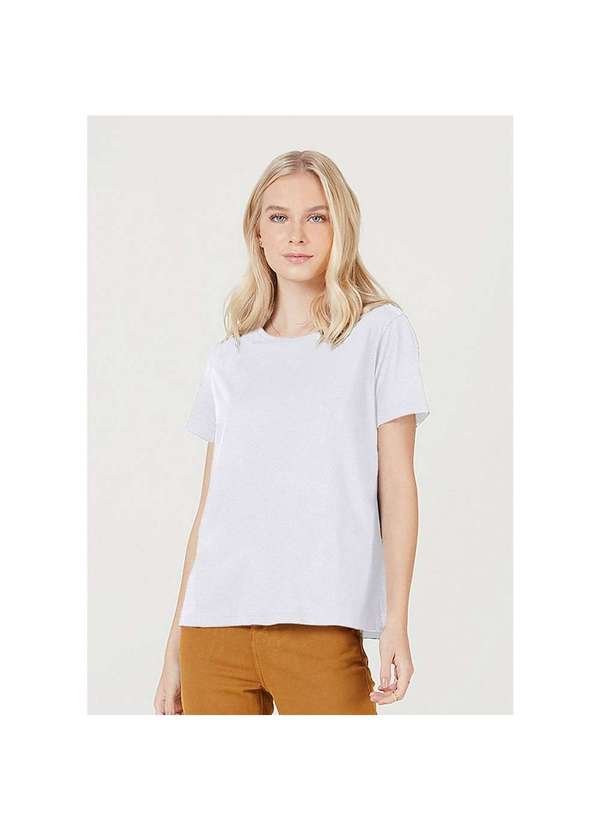 Hering - Camiseta Básica Feminina Manga Curta em Algodão Pima Branco