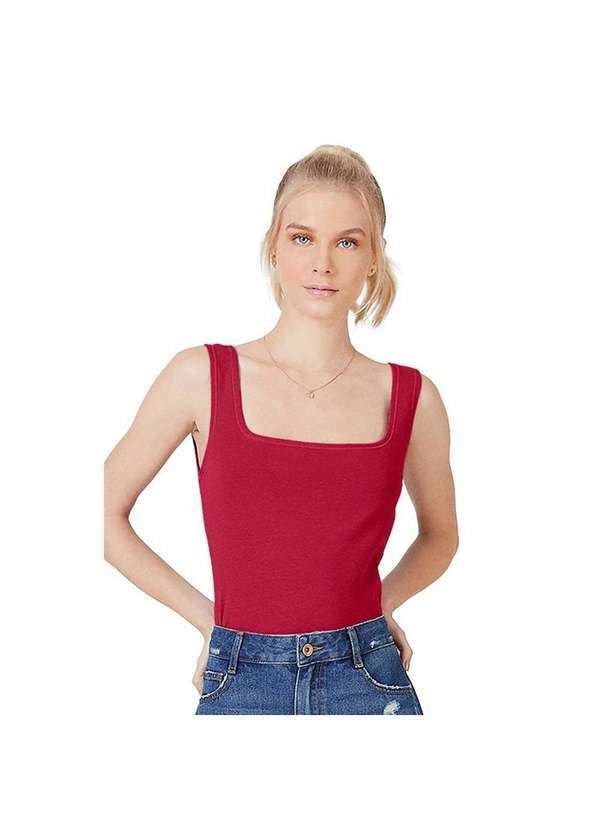 Hering - Regata Básica Feminina Decote Quadrado e Alças Largas Vermelho