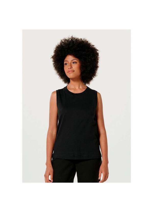 Hering - Regata Feminina Alças Largas em Malha de Algodão Preto