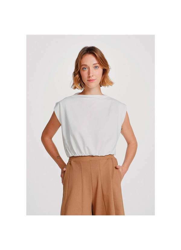 Hering - Regata Moletom Muscle Tee com Elástico na Barra Off-White
