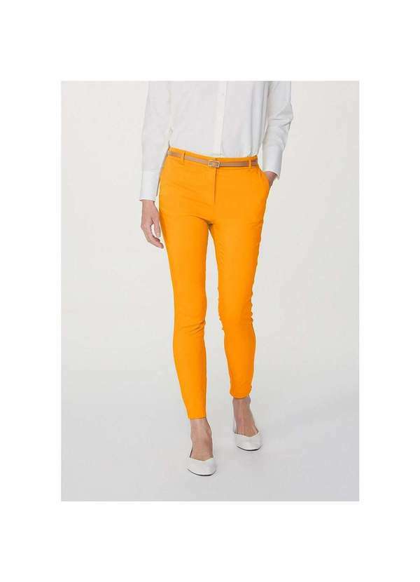 Hering - Calça Básica Feminina Alfaiataria Amarelo