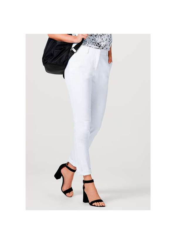 Hering - Calça Básica Feminina Chino com Elastano Branco 2
